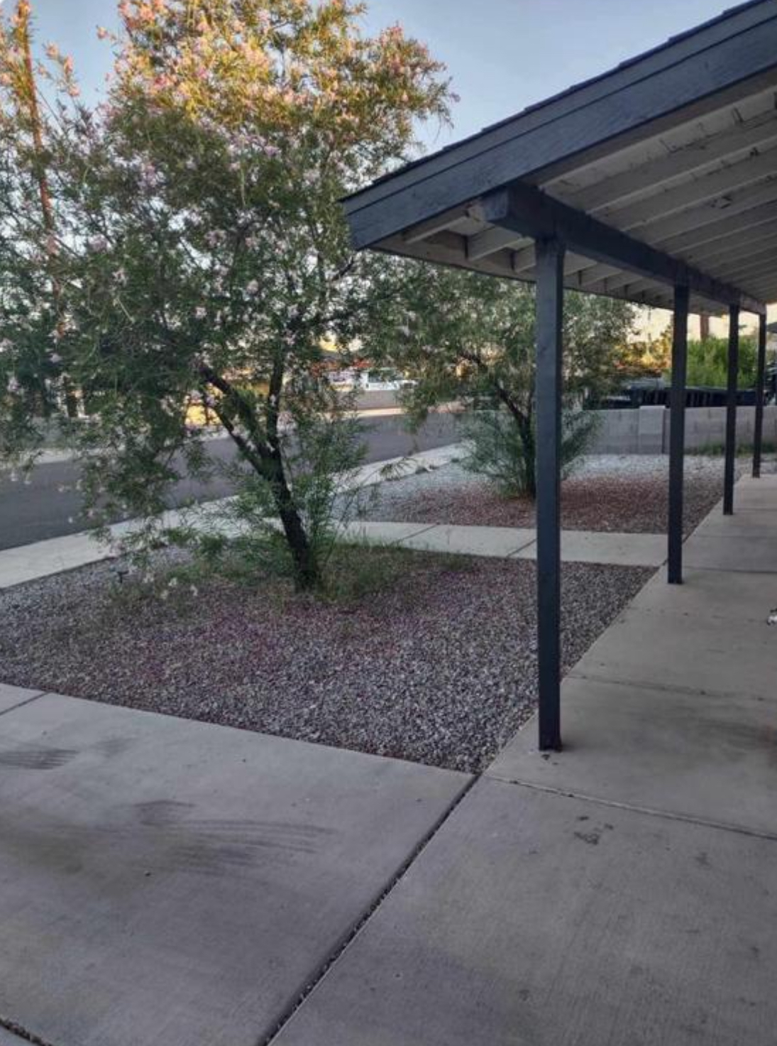 Commercial property landscaping after service